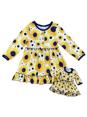 Doll and Me - Sunflower Ruffle Matching Dresses - Sydney So Sweet
