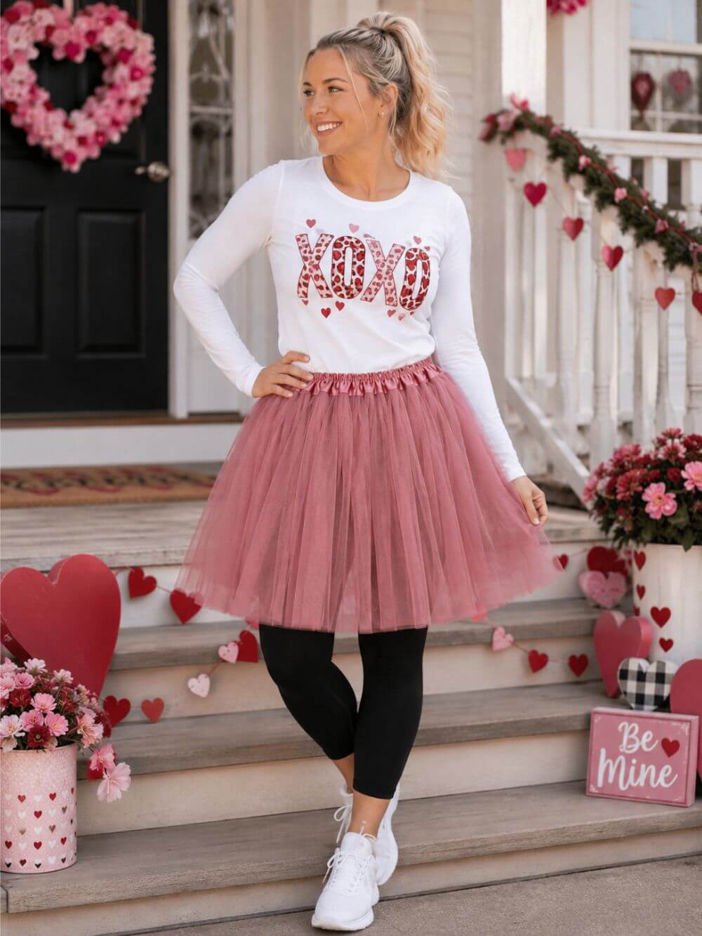 Dusty Rose Tutu Skirt for Women – 3-Layer Tulle Ballet Skirt for Costume, Dress-Up, Dance, & Cosplay