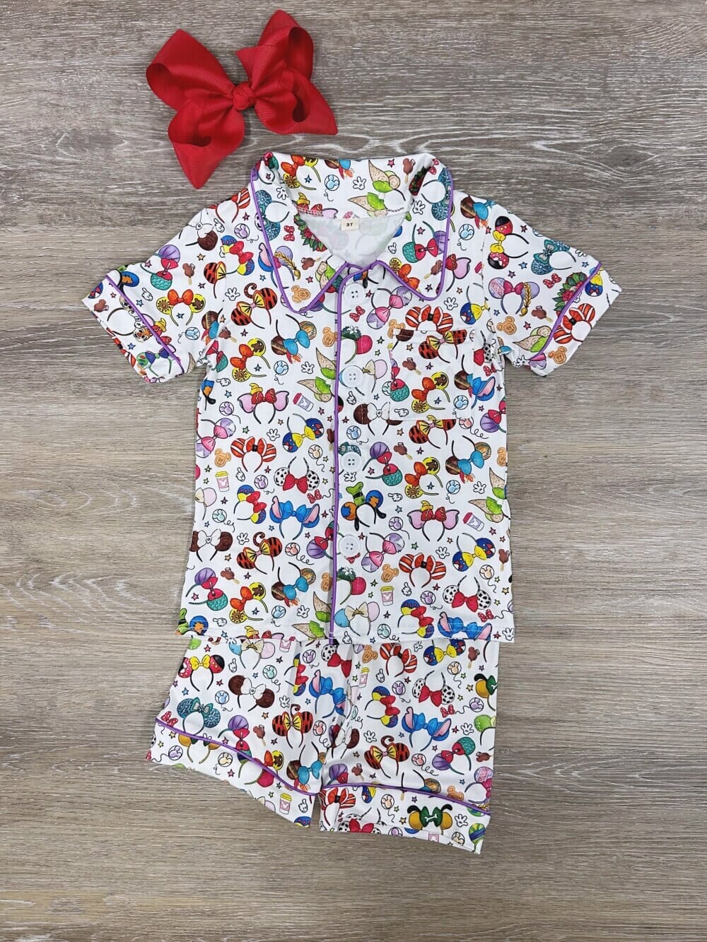 Mouse Ears for Everyone Girls Short Sleeve Pajama Set - Sydney So Sweet