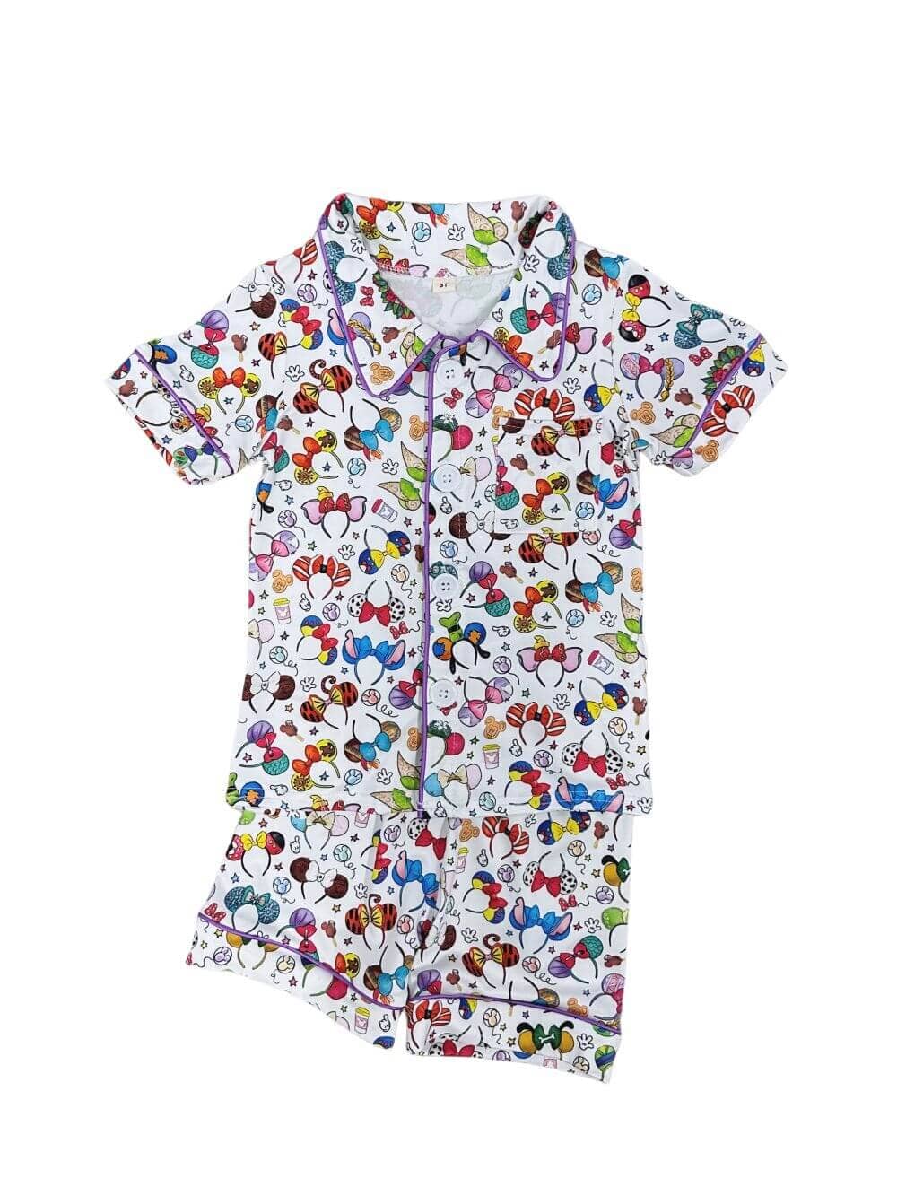 Mouse Ears for Everyone Girls Short Sleeve Pajama Set - Sydney So Sweet