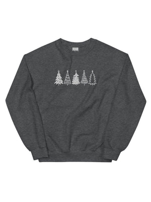 Christmas Trees Heavy Blend Women's Crewneck Embroidered Sweatshirt - Sydney So Sweet