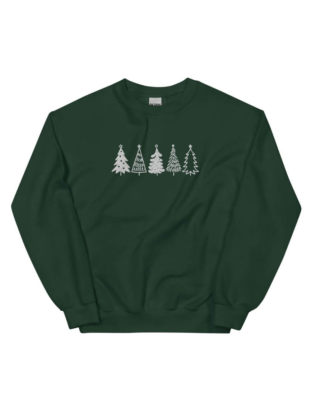 Christmas Trees Heavy Blend Women&#39;s Crewneck Embroidered Sweatshirt - Sydney So Sweet