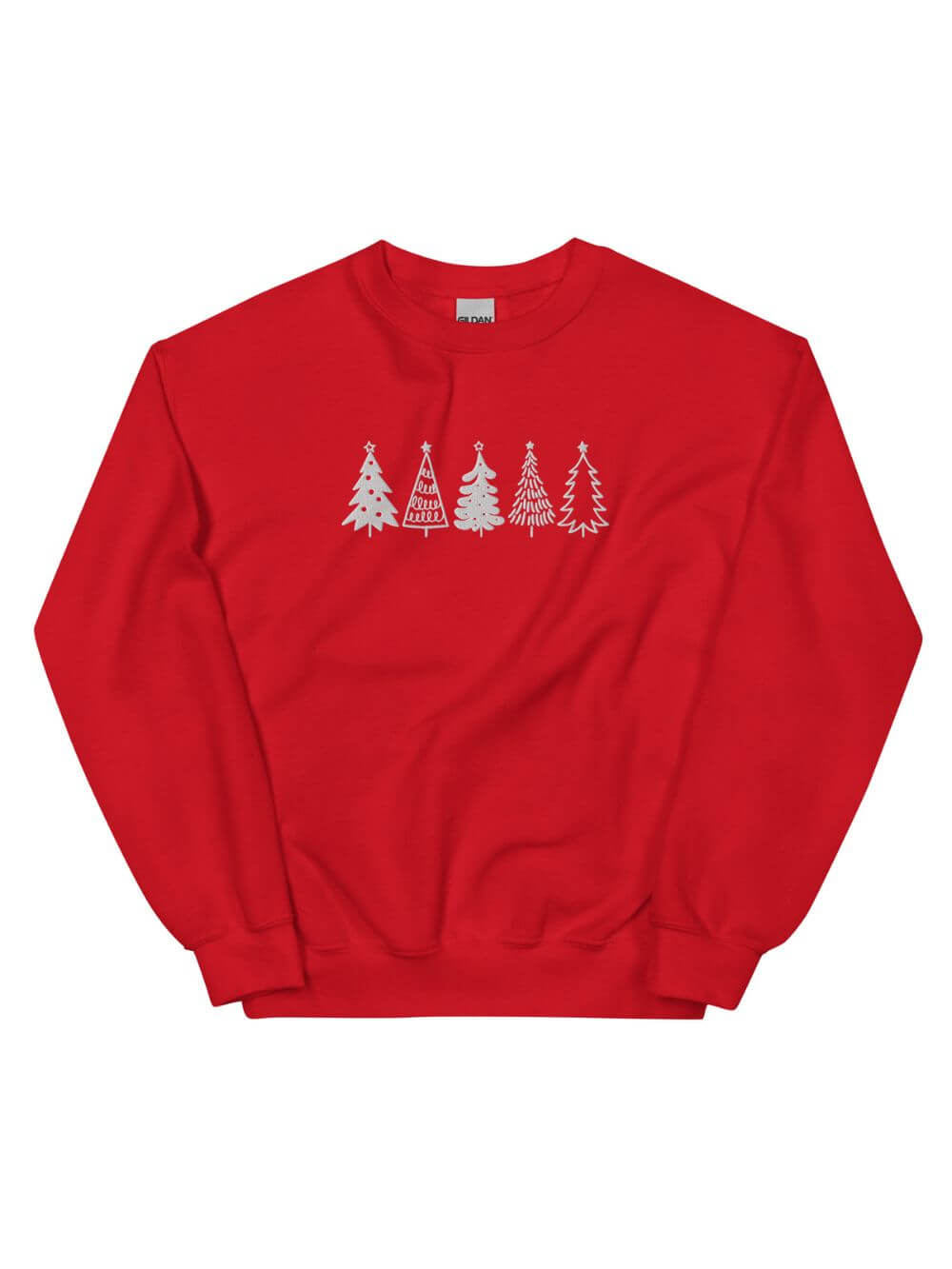 Christmas Trees Heavy Blend Women's Crewneck Embroidered Sweatshirt - Sydney So Sweet