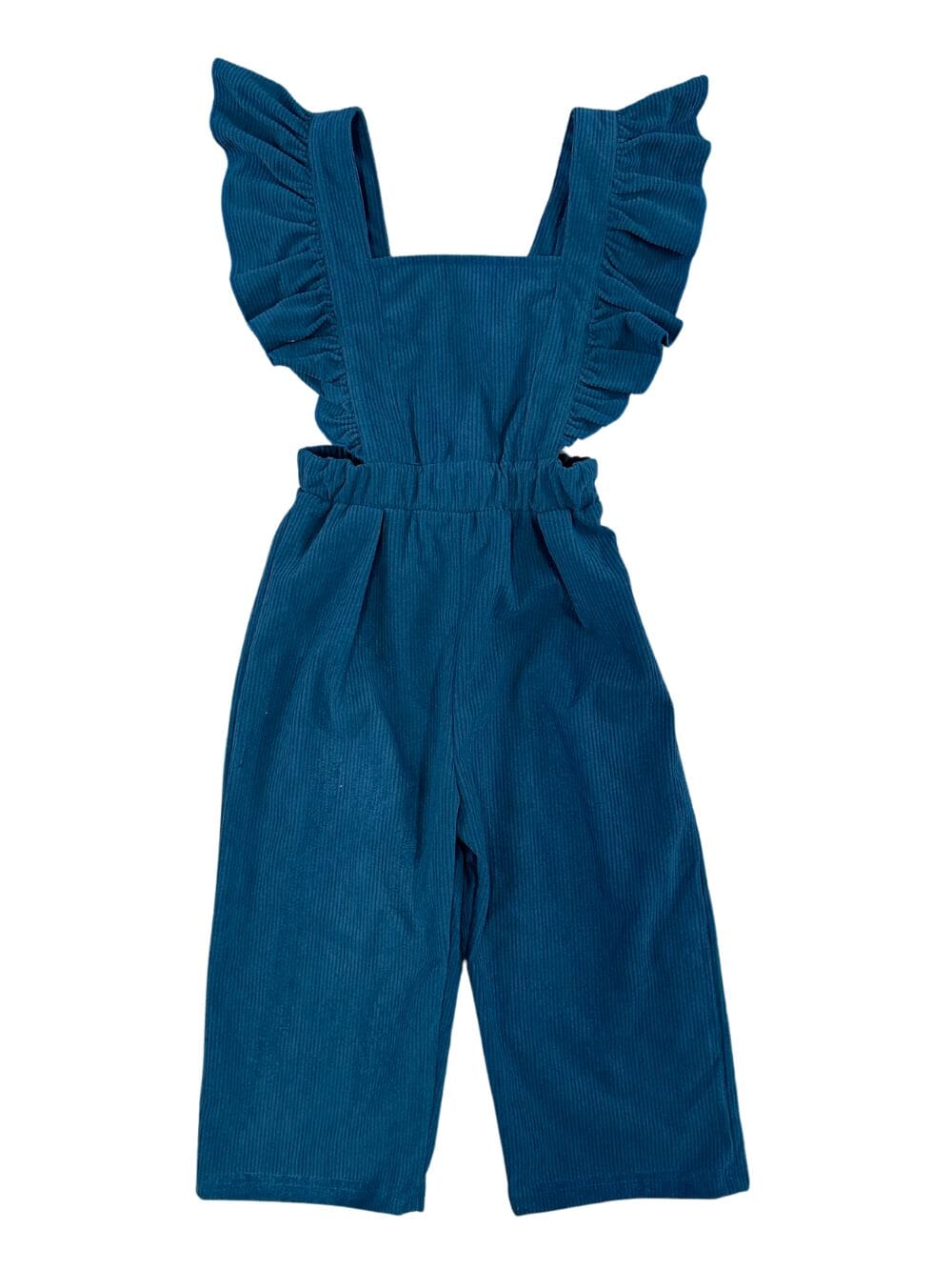 Emerald Corduroy Ruffle Girls Jumpsuit - Sydney So Sweet