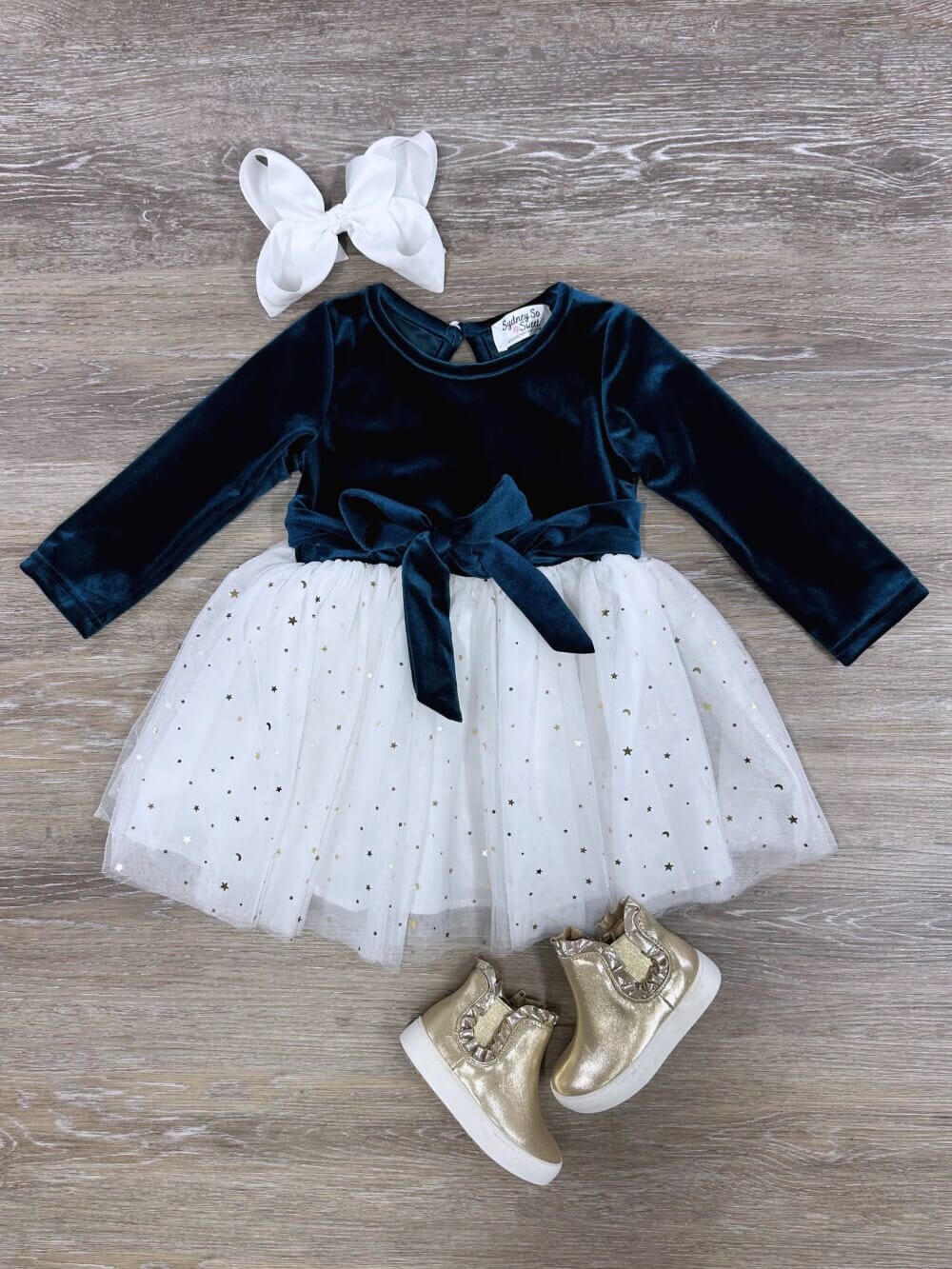 Emerald Velvet Chiffon Star Tutu Special Occasion Dress - Sydney So Sweet