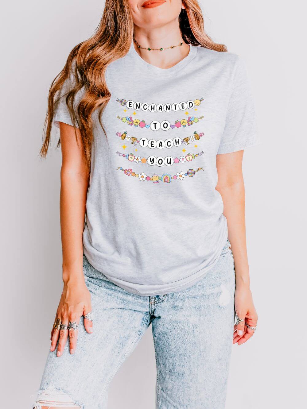 Enchanted to Teach You Tee Bella + Canvas Teacher Shirt T-Shirt for Back to School - Sydney So Sweet