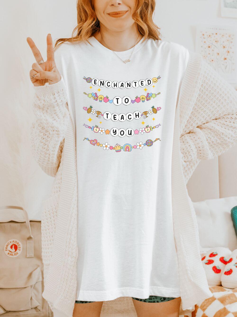 Enchanted to Teach You Tee Bella + Canvas Teacher Shirt T-Shirt for Back to School - Sydney So Sweet