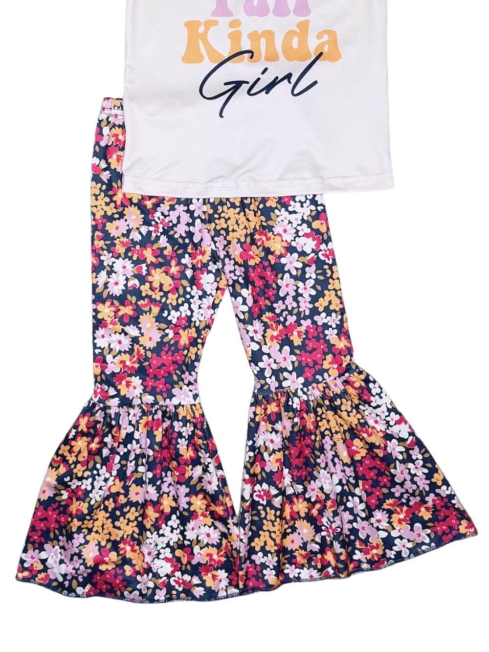 Fall Kinda Girl Floral Girls Bell Bottoms Outfit