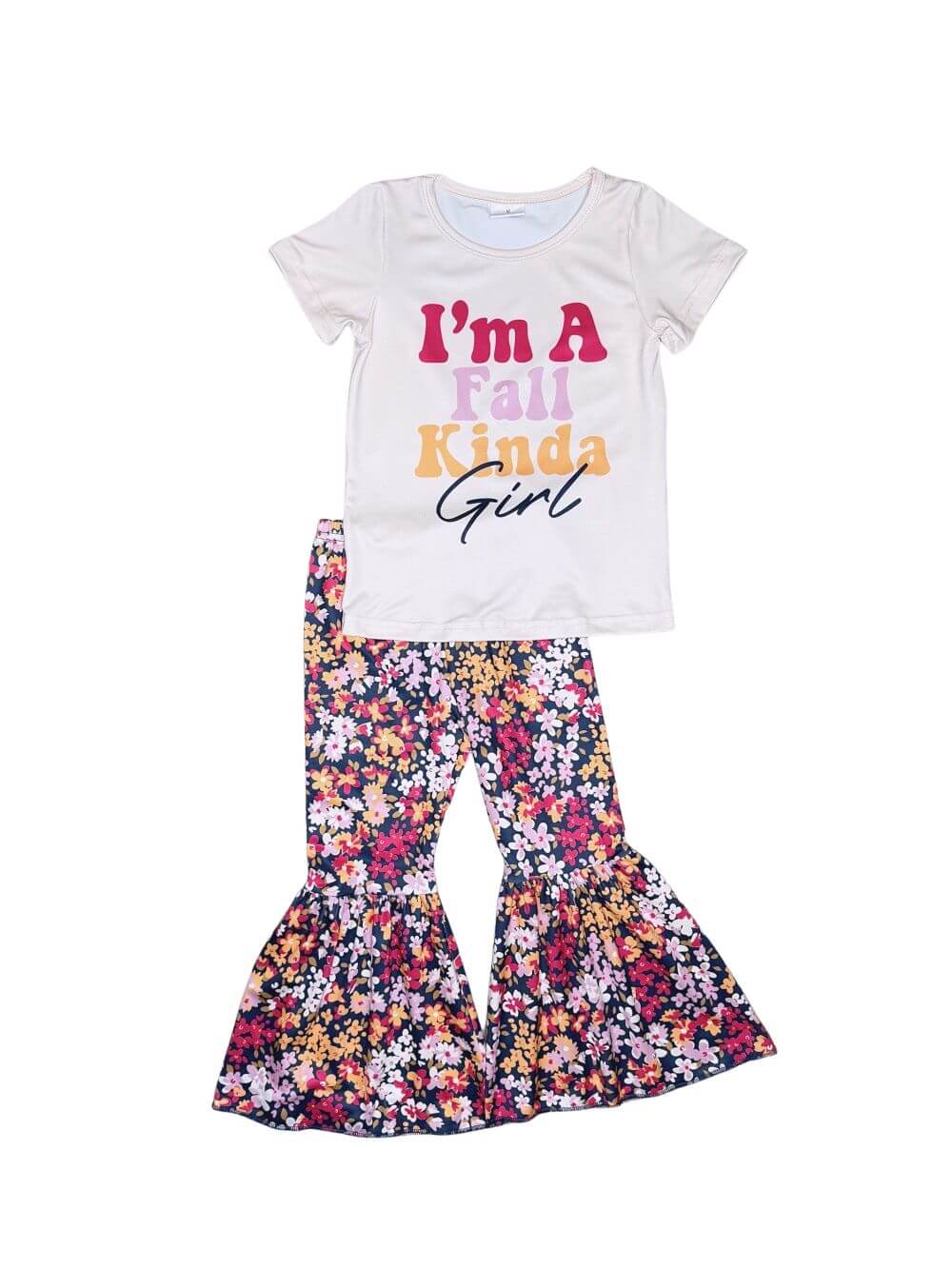 Fall Kinda Girl Floral Girls Bell Bottoms Outfit