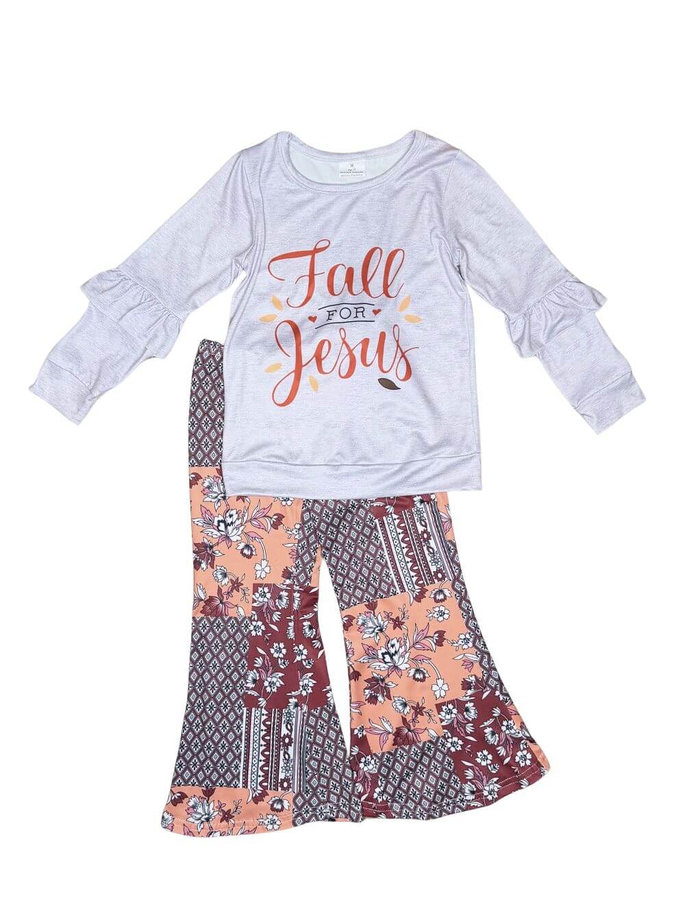 Fall for Jesus Girls Patchwork Bell Bottoms Outfit