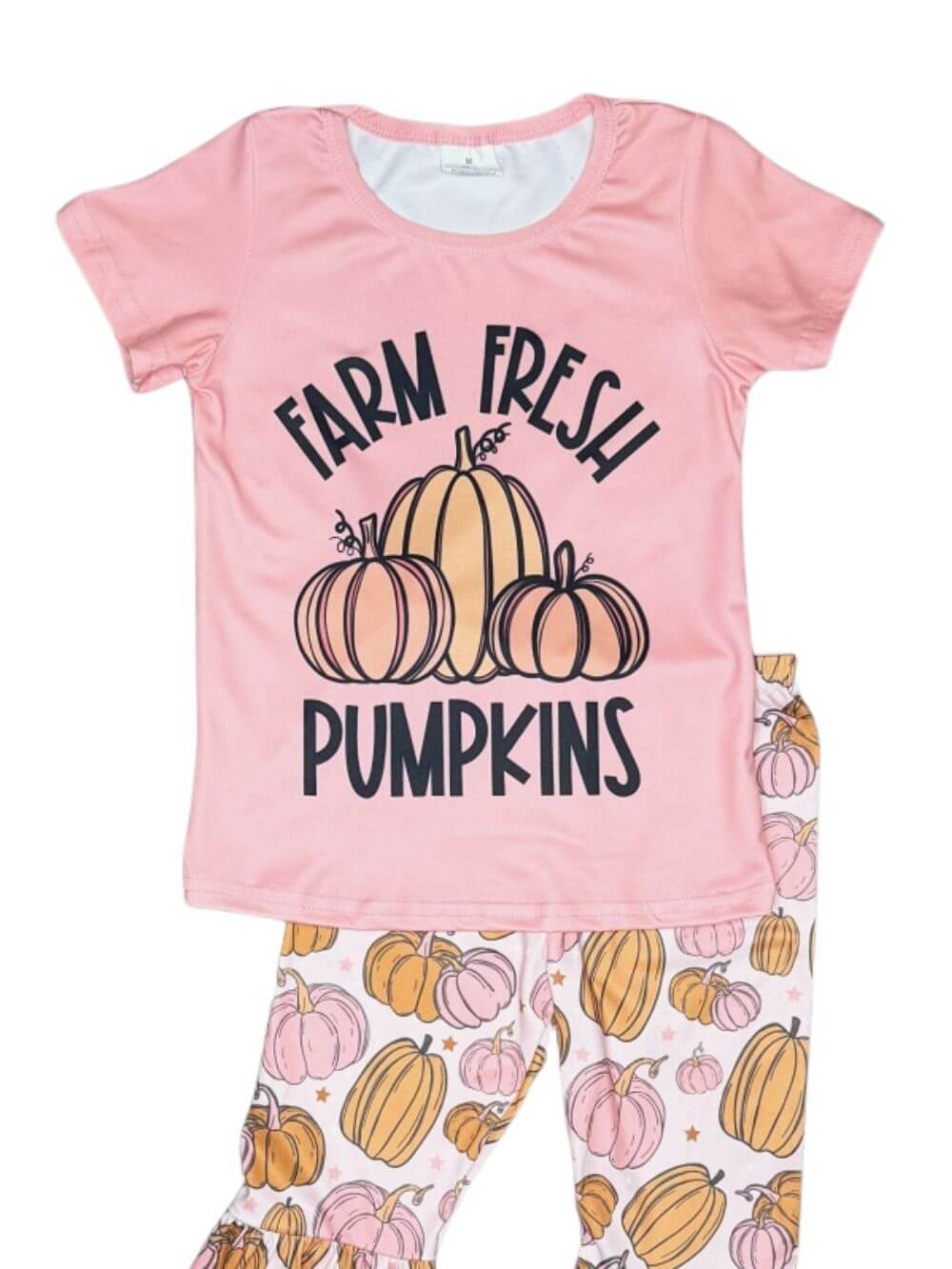 Farm Fresh Pumpkins Girls Pink Bell Bottoms Outfit
