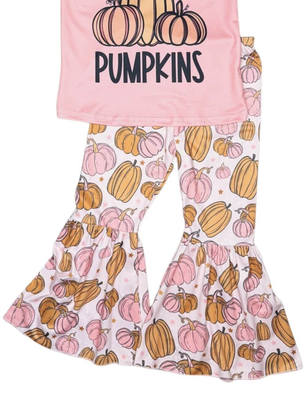Farm Fresh Pumpkins Girls Pink Bell Bottoms Outfit