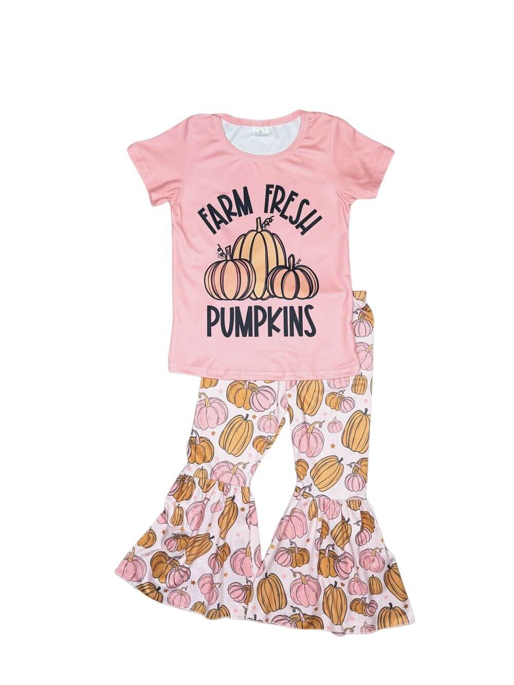 Farm Fresh Pumpkins Girls Pink Bell Bottoms Outfit