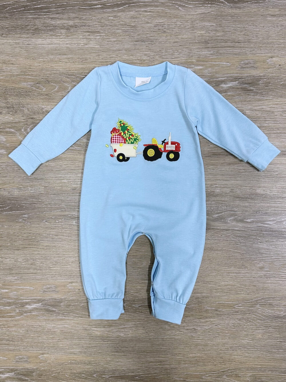 Farm Fresh Christmas Tree Delivery Boys Baby Romper - Sydney So Sweet