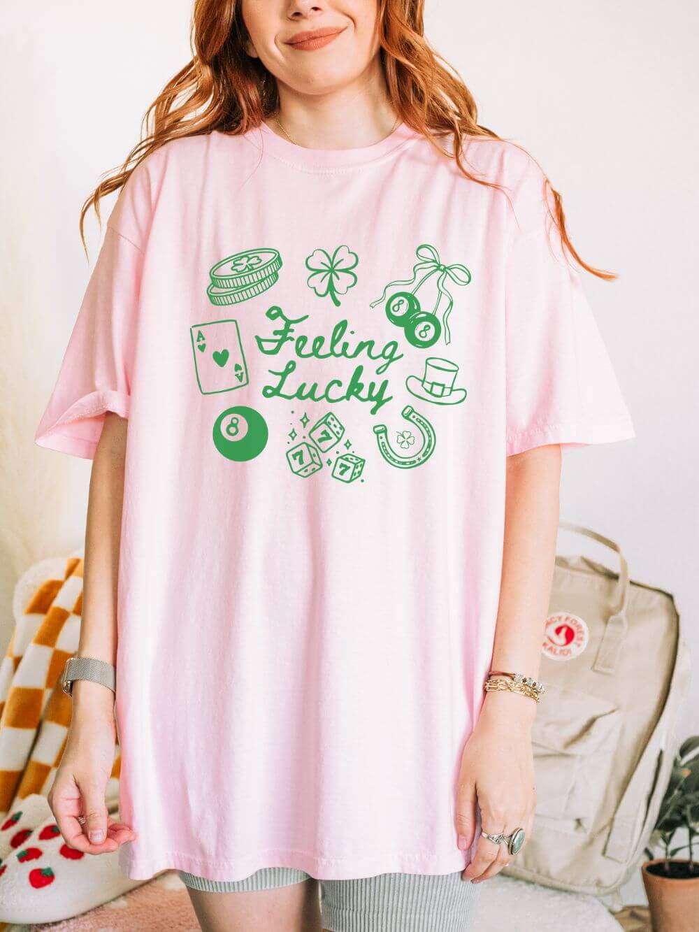 Feeling Lucky Good Luck Charms Graphic T-Shirt Unisex Short Sleeve Tee