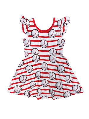 Field of Dreams Red Stripe Girls Baseball Tank Dress - Sydney So Sweet