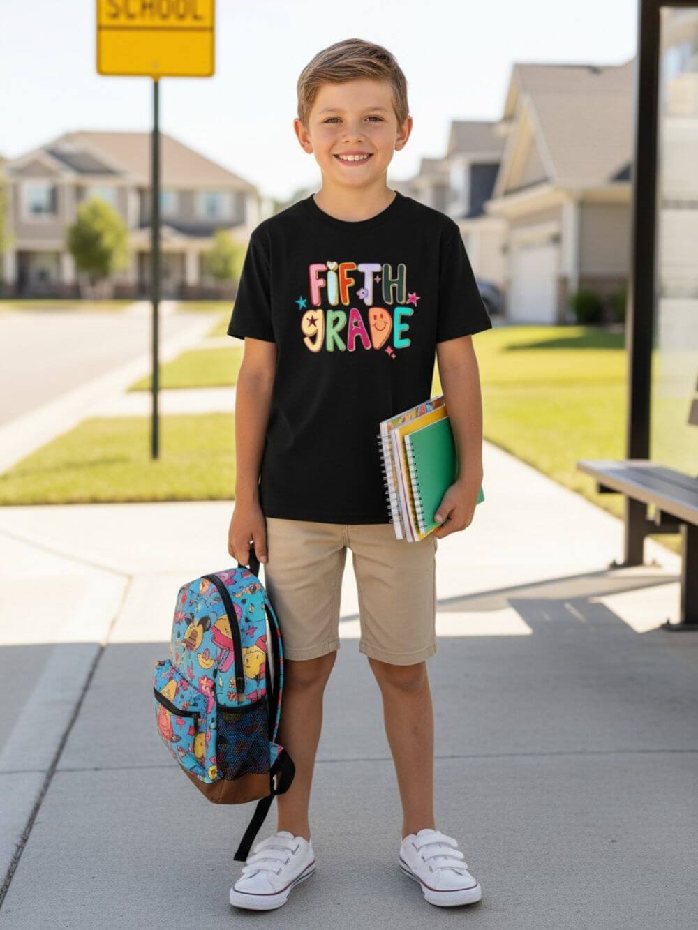 Fifth Grade Kids T-Shirt Cute & Colorful Back to School 5th Grade Tee