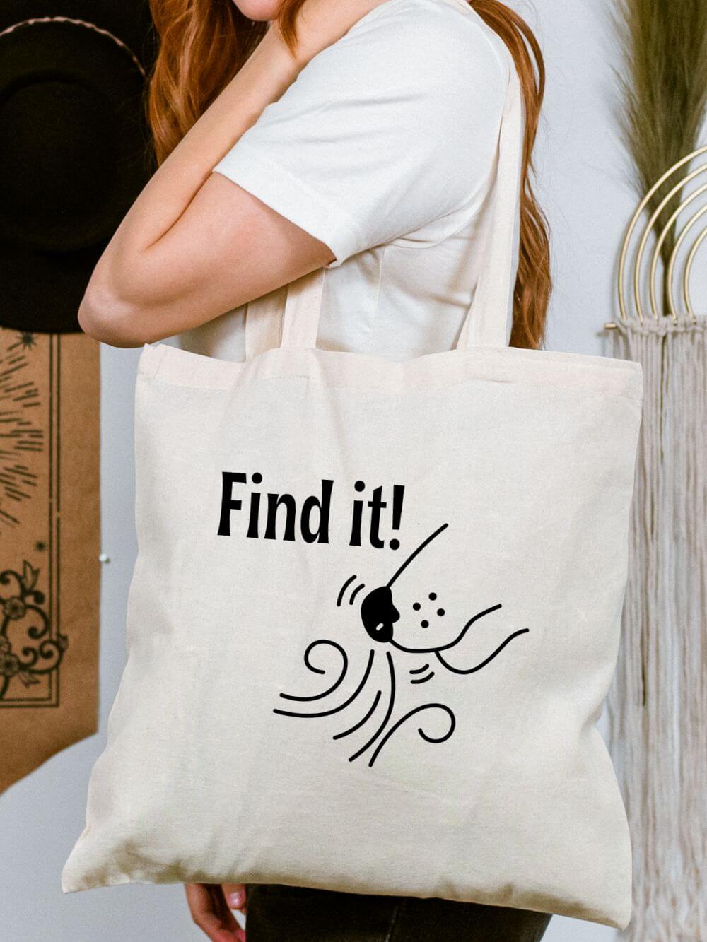 Find It! Dog Scent Sport Dog Mom Cotton Canvas Tote Bag