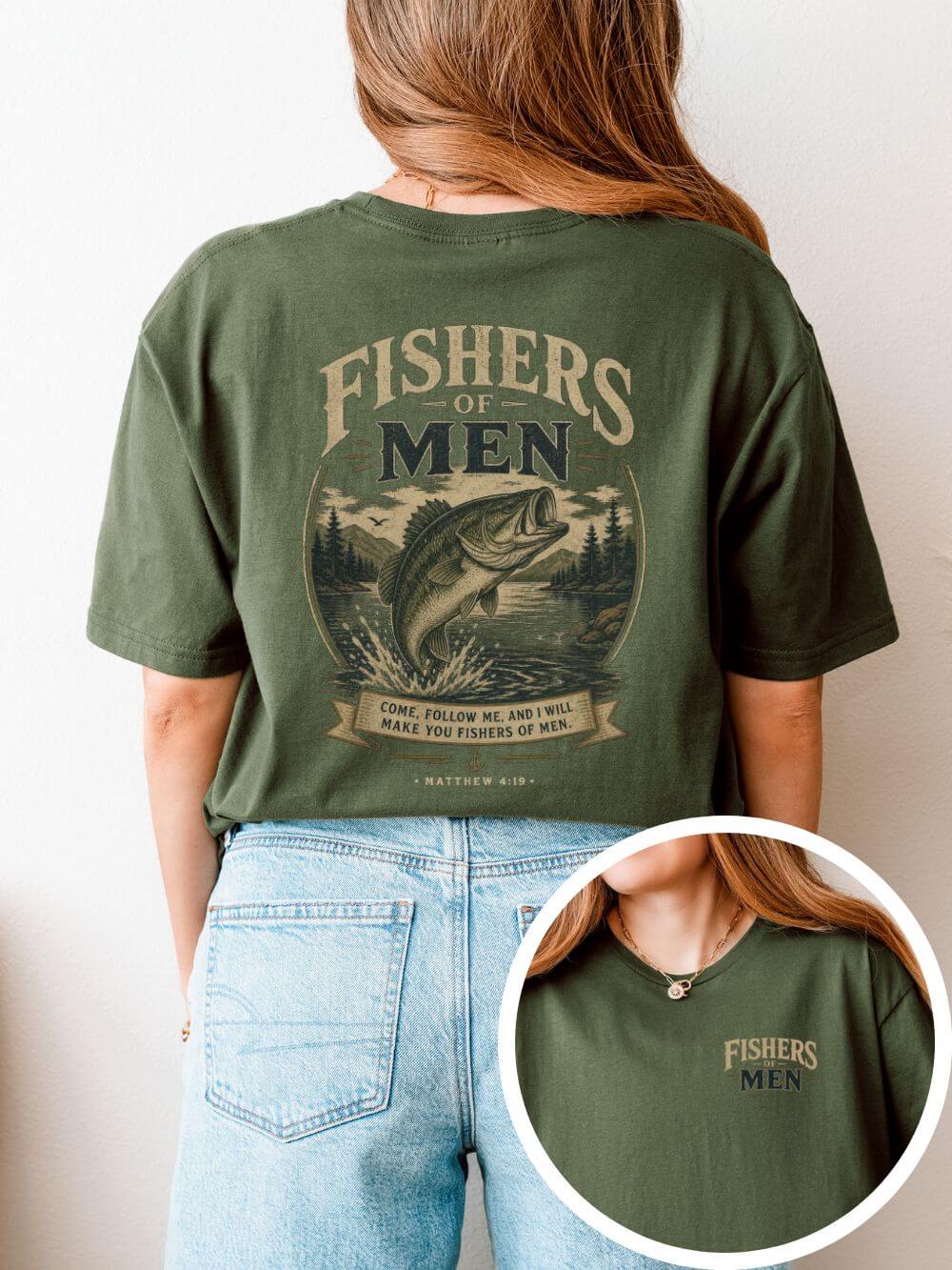 I Will Make You Fishers of Men T-Shirt Christian Men's Outdoor Tee