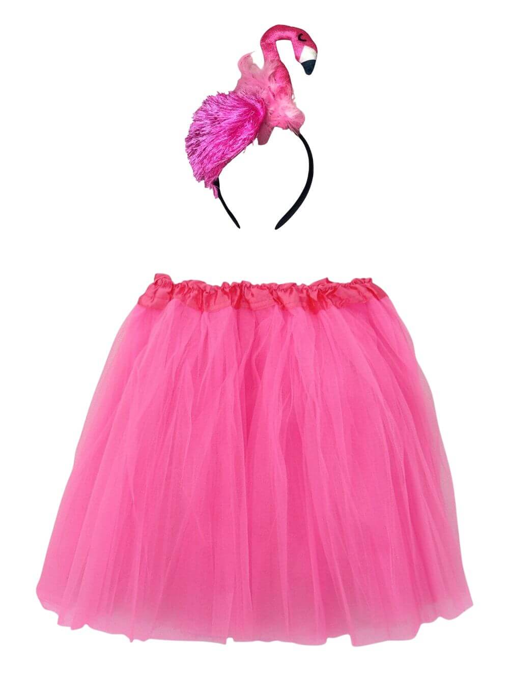 Girls Flamingo Costume Pink - Complete Kids Costume Set with Tutu and Headband