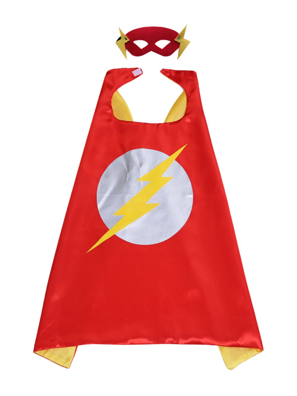 Red Lightning Superhero Cape & Mask Costume Dress Up Cosplay Set - Kids & Adults - Sydney So Sweet