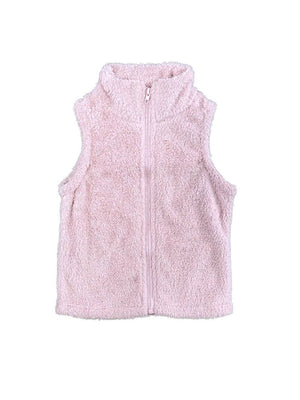 Fleece Pink Zip Up Girls Vest - Sydney So Sweet