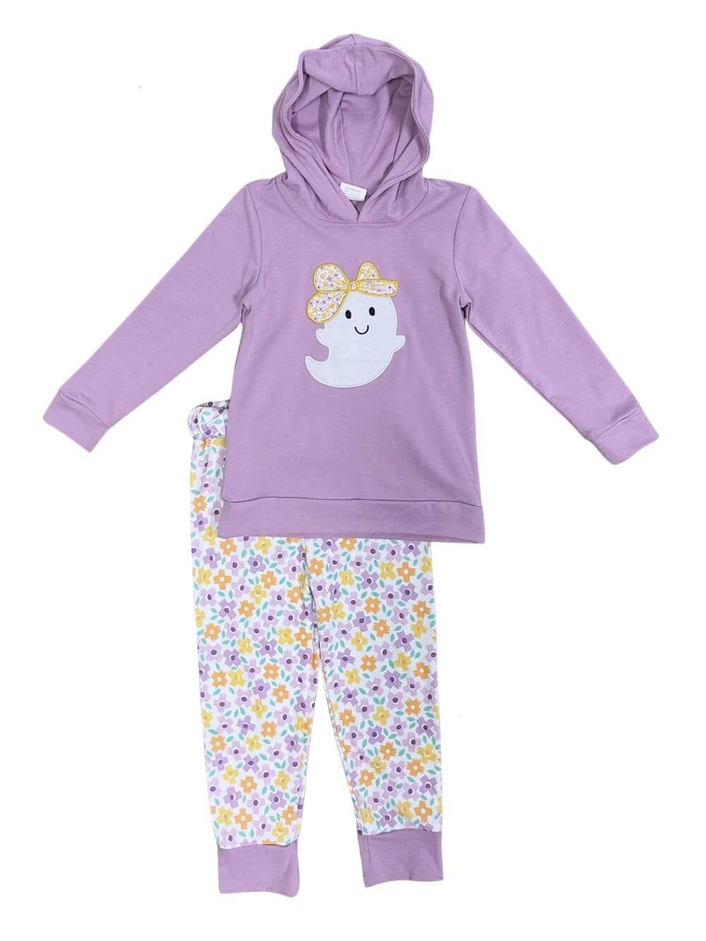 Flower Boo Girls Halloween Ghost Hoodie Outfit - Sydney So Sweet