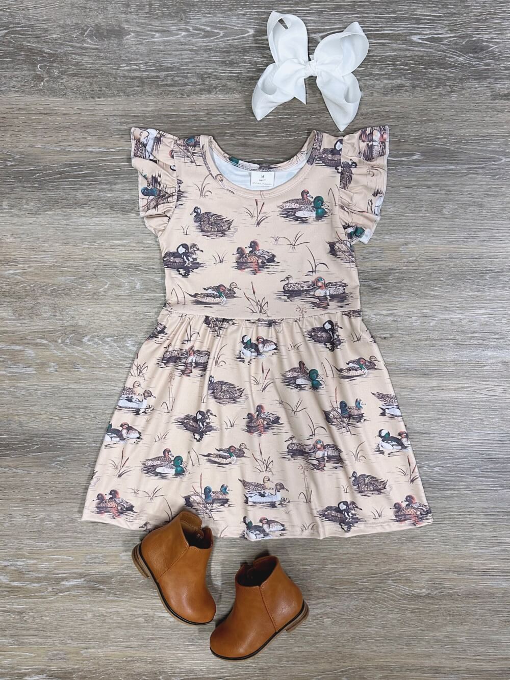 Flutter Short Sleeve Mallard Duck Girls Dress - Sydney So Sweet