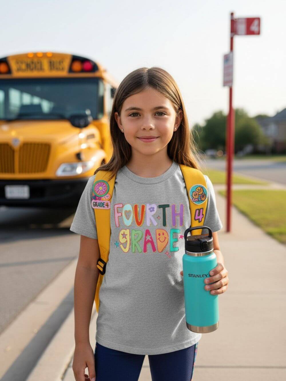 Fourth Grade Kids T-Shirt Cute & Colorful Back to School 4th Grade Tee