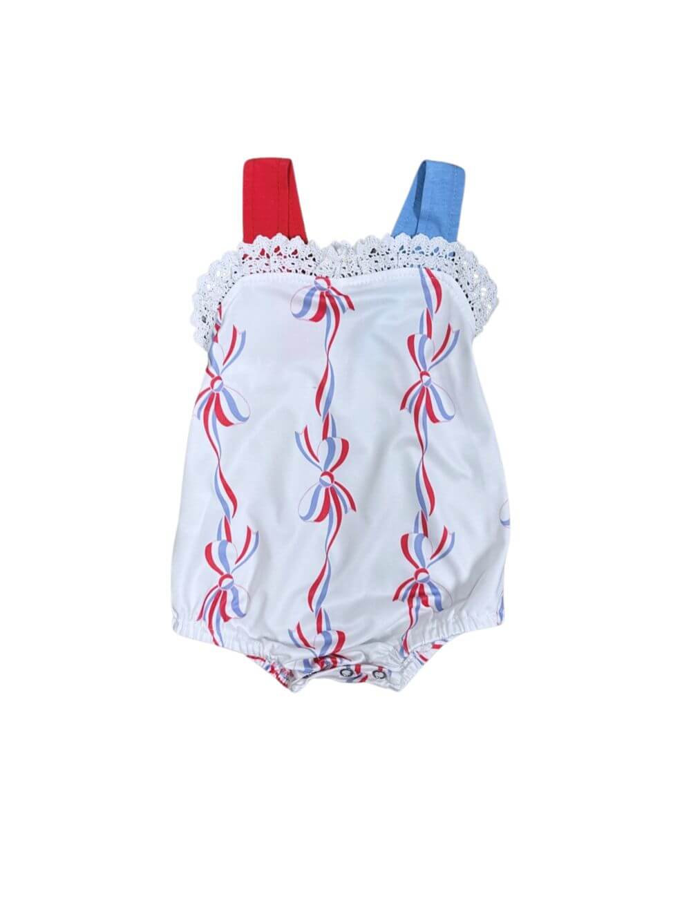 Freedom & Bows Girls Patriotic Baby Bubble Romper - Sydney So Sweet
