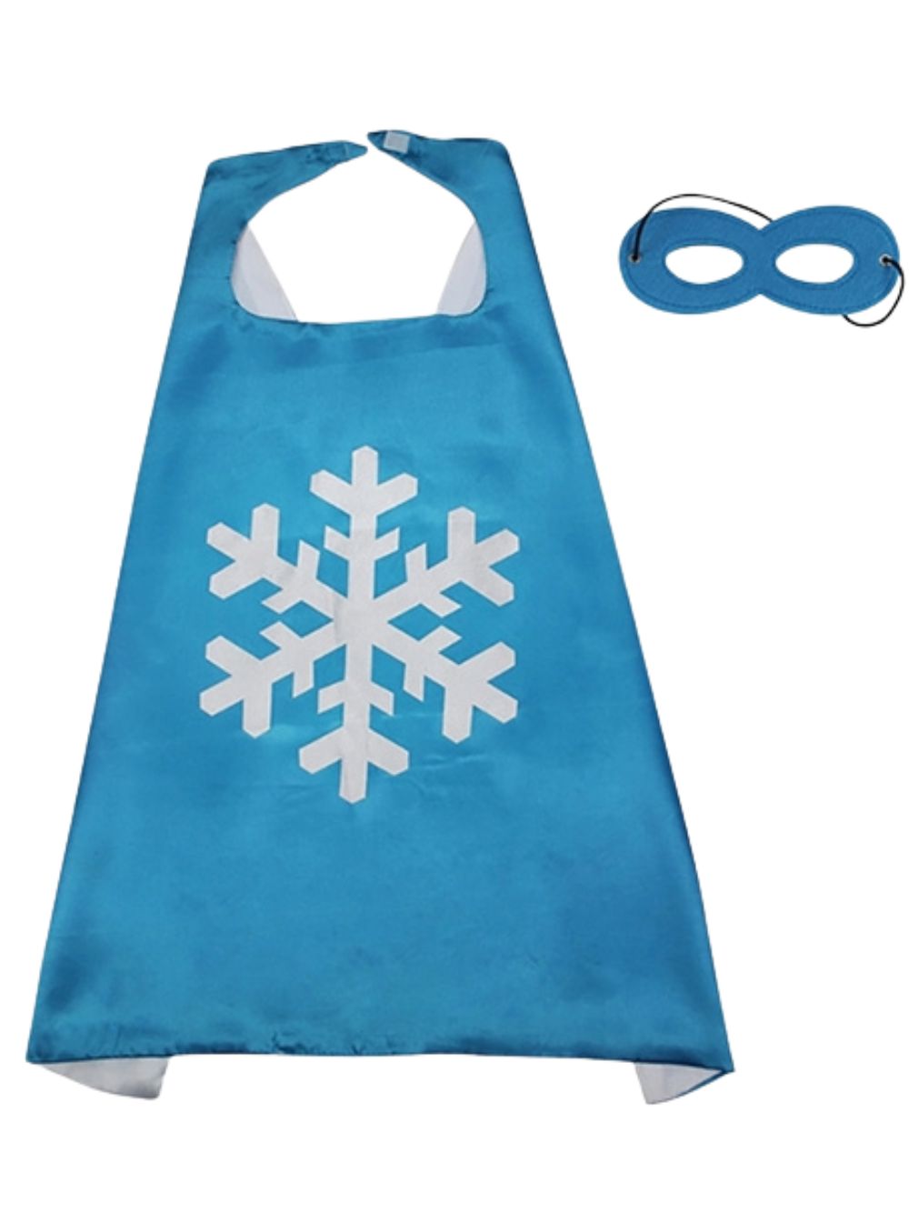 Light Blue Snowflake Superhero Cape & Mask Costume Dress Up Cosplay Set - Kids & Adults - Sydney So Sweet