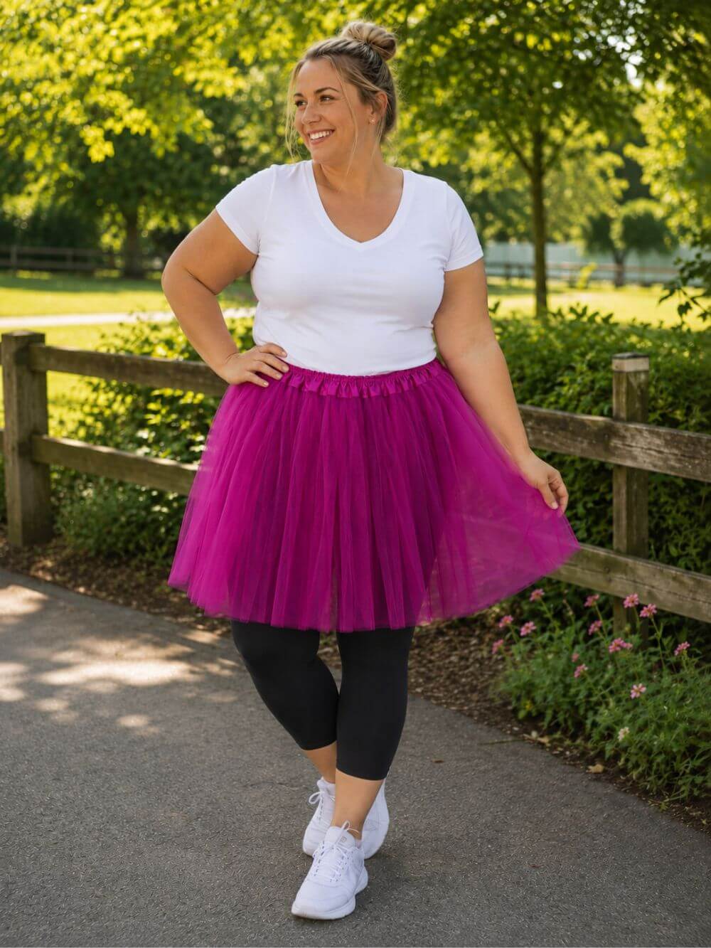 Fuchsia Plus Size Adult Tutu Skirt - Women's Plus Size 3- Layer Basic Ballet Costume Dance Tutus