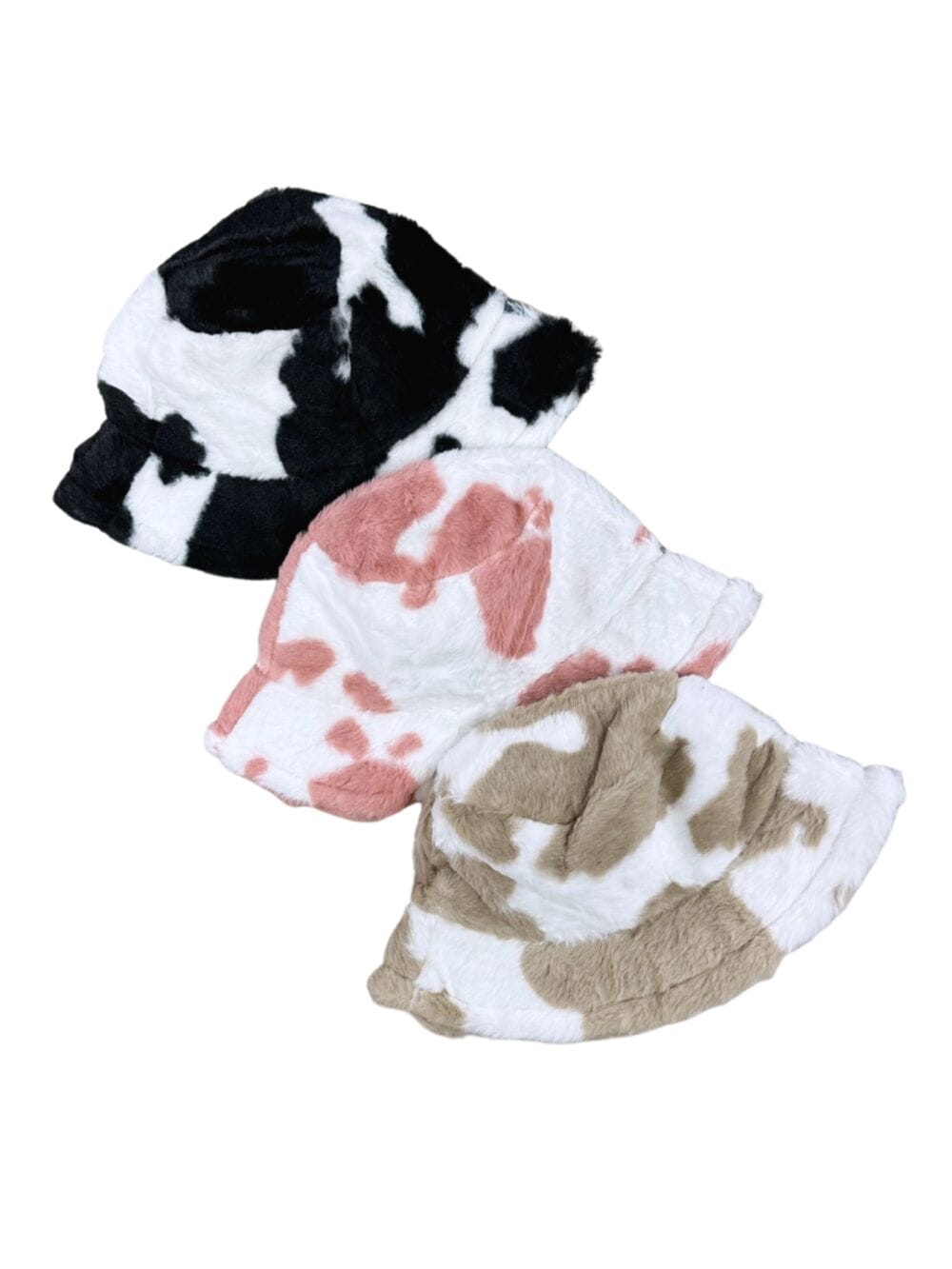 Fuzzy Cow Print Bucket Hat for Baby, Toddler, Little Girls - Sydney So Sweet