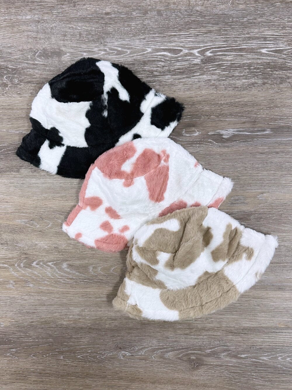 Fuzzy Cow Print Bucket Hat for Baby, Toddler, Little Girls - Sydney So Sweet