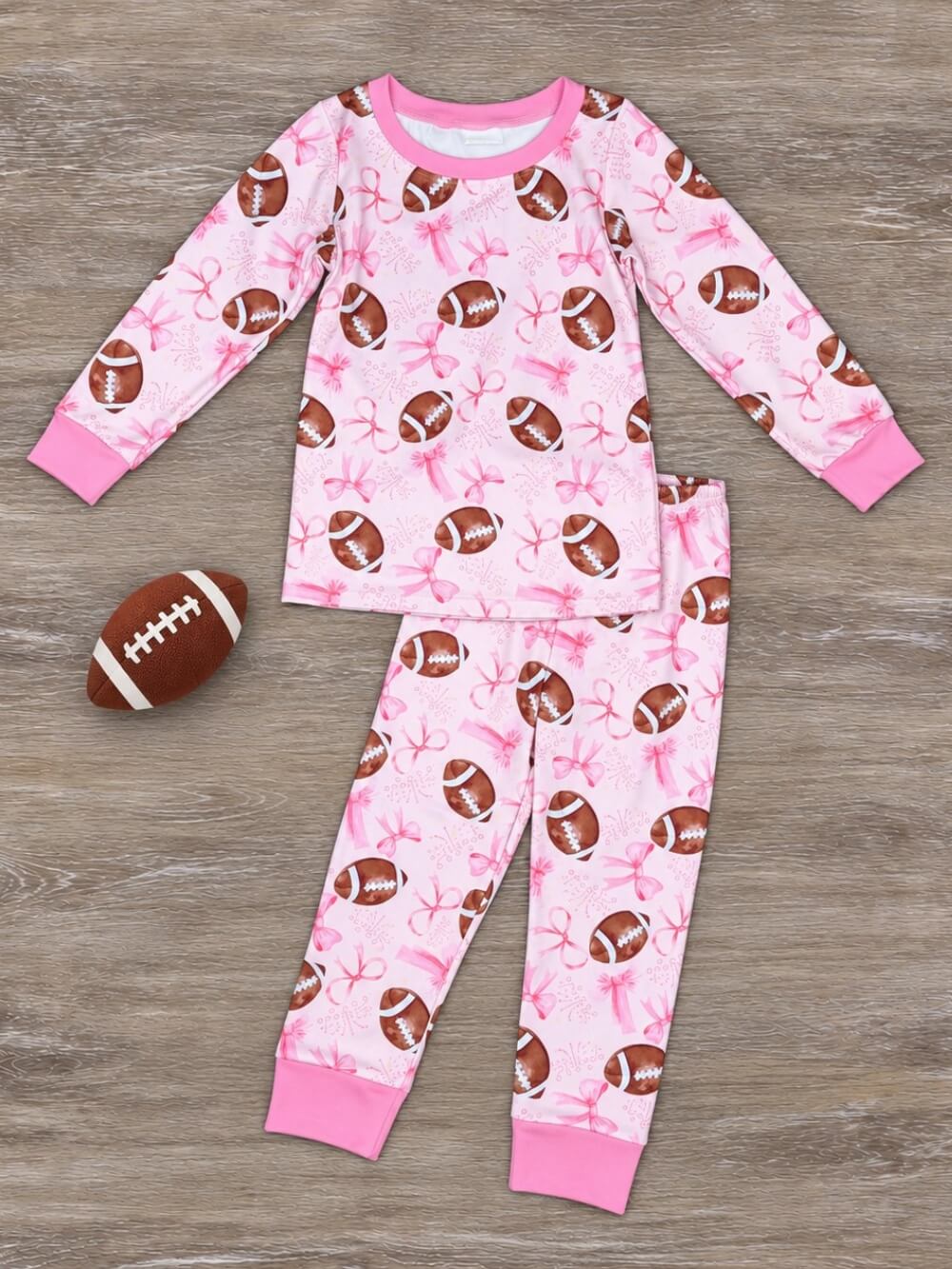 Game Day Football Girls Pink Lounge Set