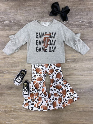 Game Day Girls Football Bell Bottom Outfit - Sydney So Sweet