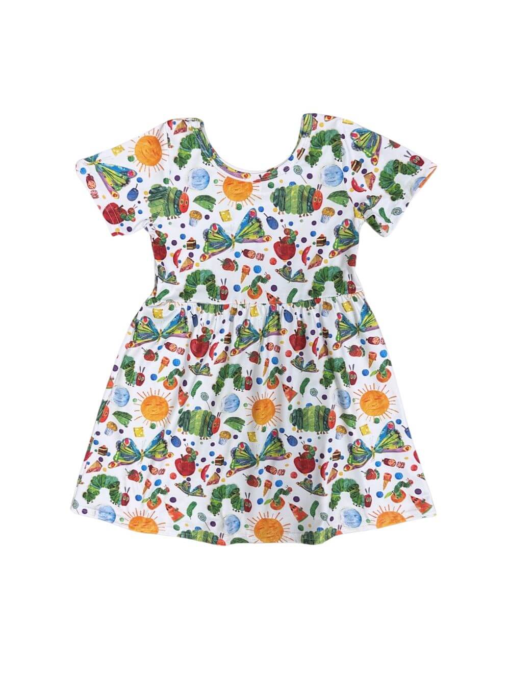 Garden Picnic Caterpillar Girls Short Sleeve Dress - Sydney So Sweet