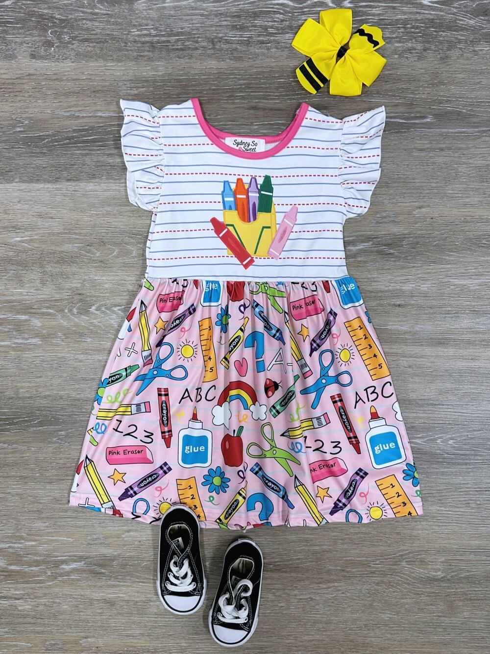 Get Your Cray-On Girls Back to School Dress