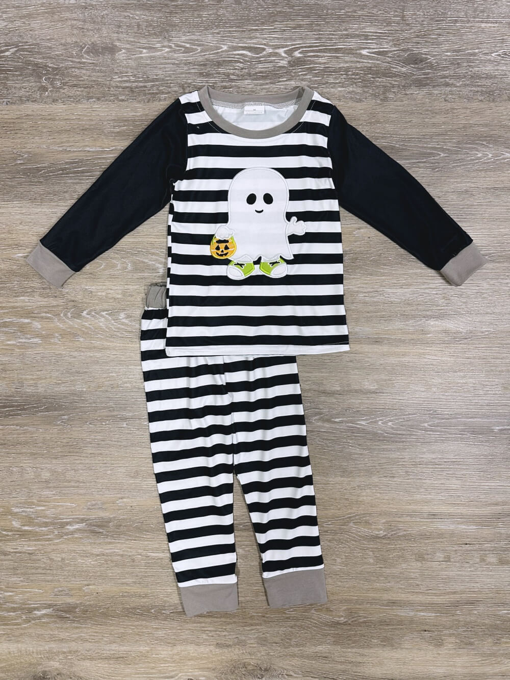 Ghostly Stripes Boys Halloween Lounge Set - Sydney So Sweet