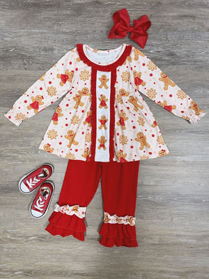 Ginger Spice Girls Red Ruffle Christmas Outfit - Sydney So Sweet