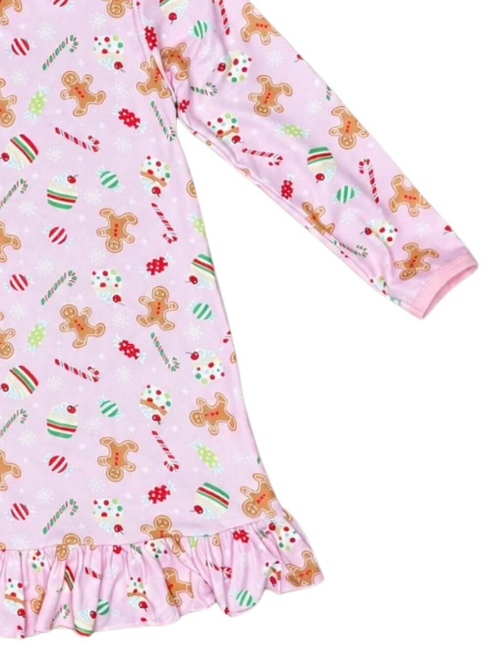 Gingerbread & Candy Cane Girls Christmas Nightgown