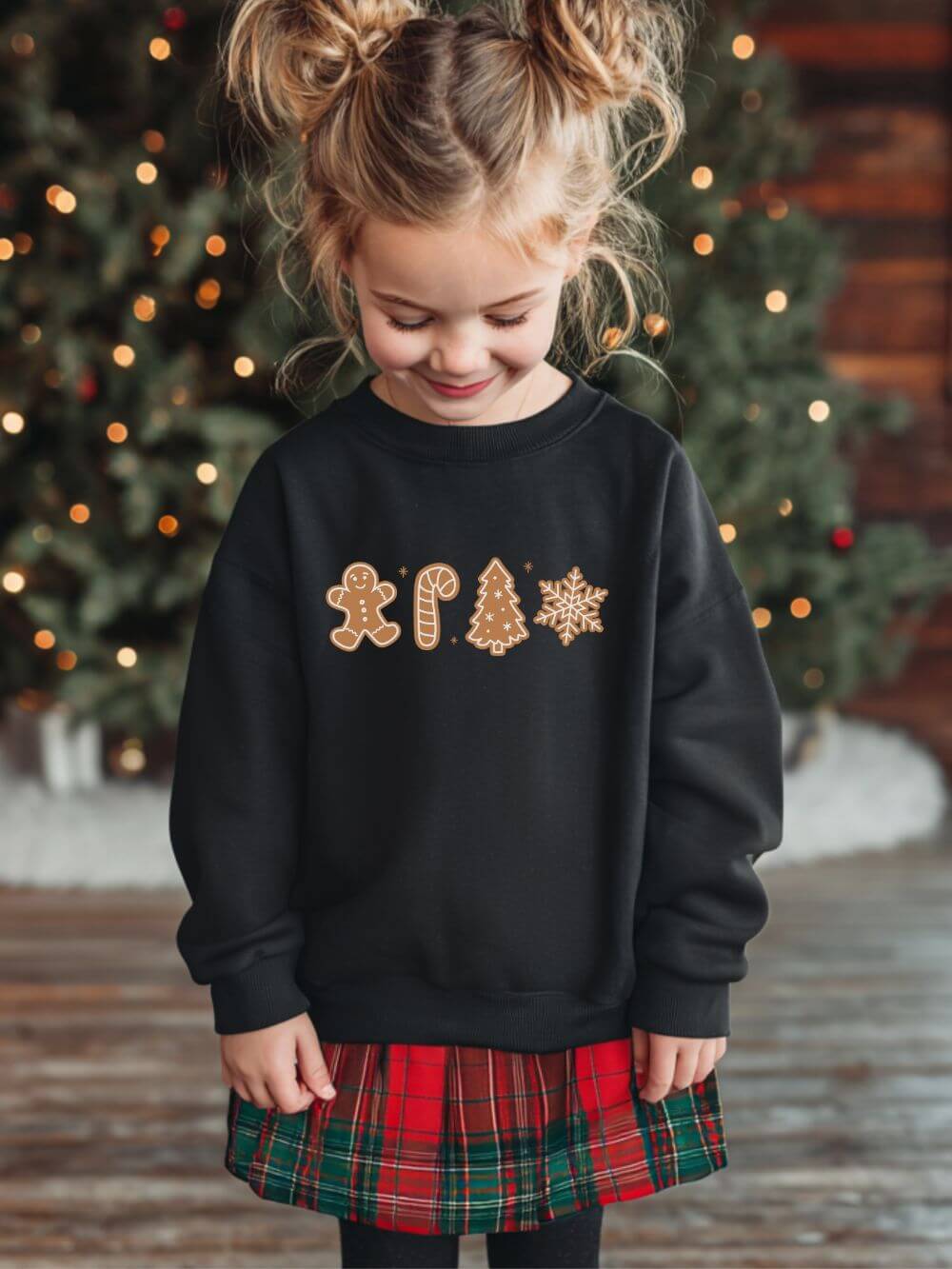 Gingerbread Cookies Heavy Blend Kids' Crewneck Graphic Christmas Holiday Sweatshirt - Sydney So Sweet