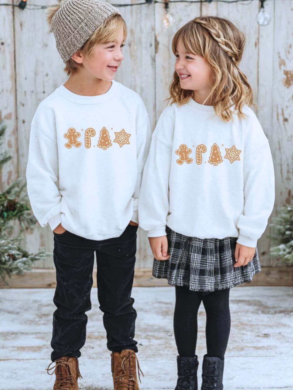 Gingerbread Cookies Heavy Blend Kids' Crewneck Graphic Christmas Holiday Sweatshirt - Sydney So Sweet