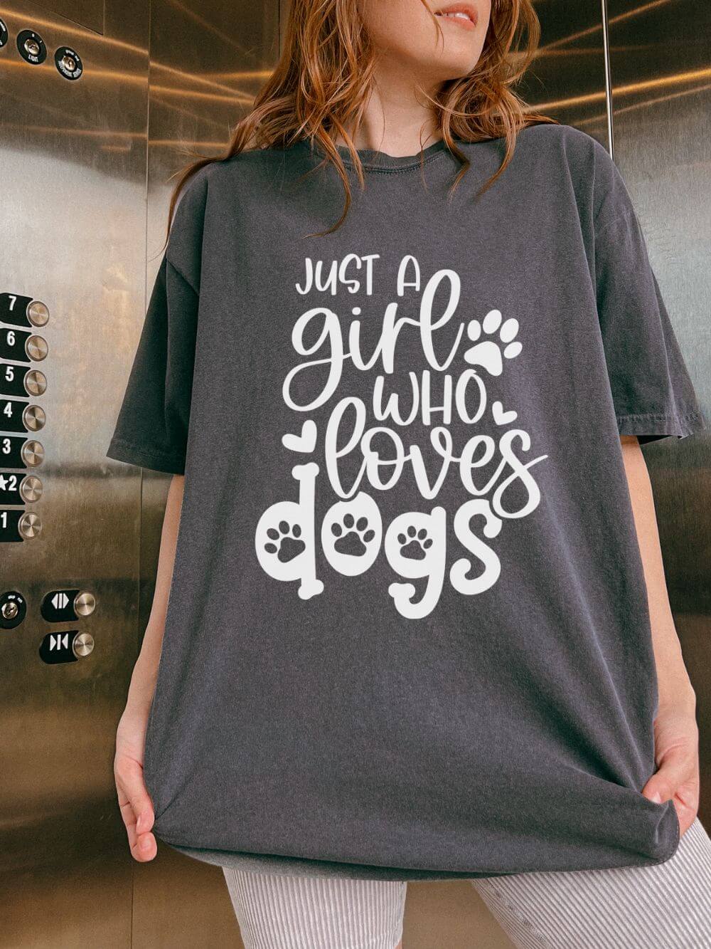 Just a Girl Who Loves Dogs T-Shirt Cute Dog Mom Graphic Tee