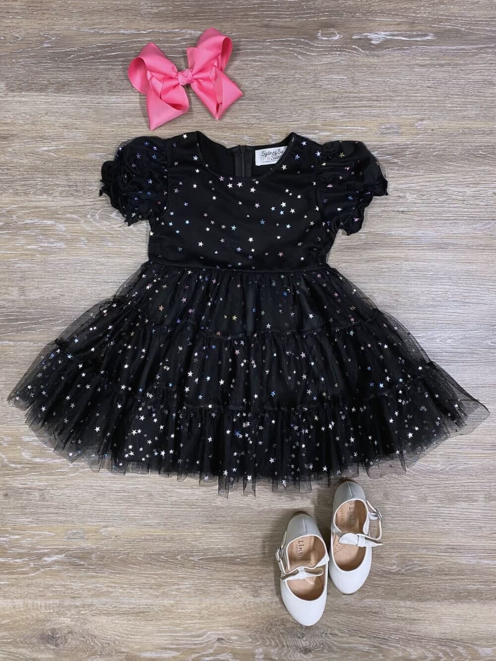 Girls Night Out Black Chiffon & Stars Special Occasion Dress - Sydney So Sweet