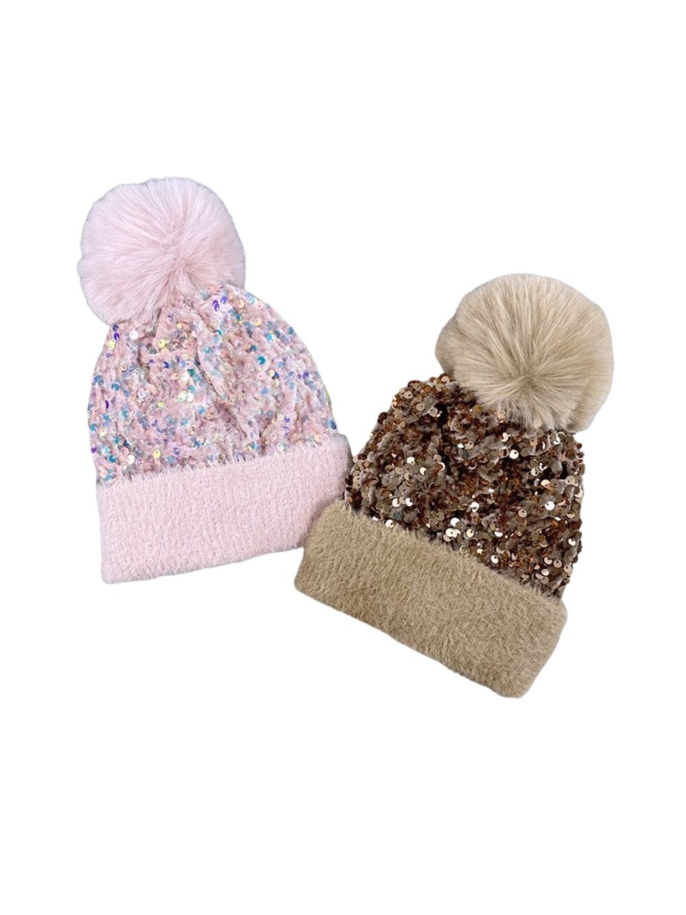 Infant or Baby Girls Sequin Pom Pom Beanie Hat - Sydney So Sweet