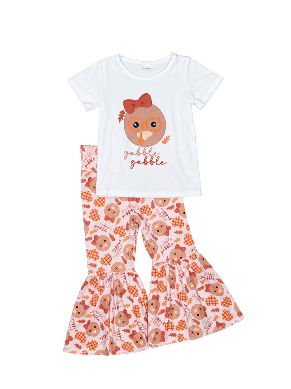 Gobble Gobble Turkey Girls Thanksgiving Bell Bottoms Outfit