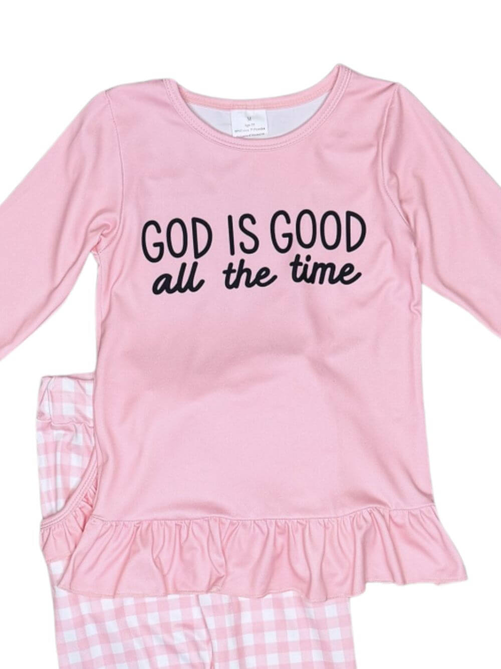 God Is Good All The Time Pink Girls Jogger Outfit