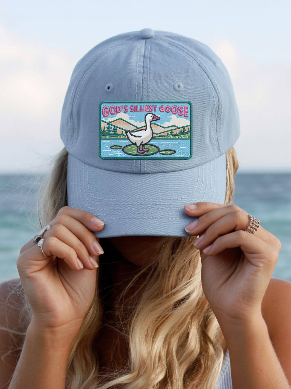 God's Silliest Goose Vintage Embroidered Patch Dad Hat