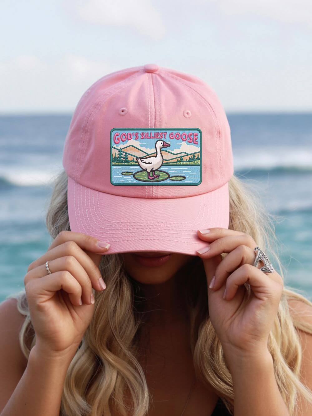 God's Silliest Goose Vintage Embroidered Patch Dad Hat